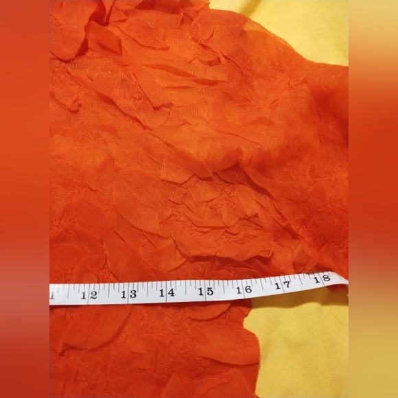 🎈5/$15 Bundle 🎈Ruffled Orange Button-Up Blouse - Picture 2 of 5